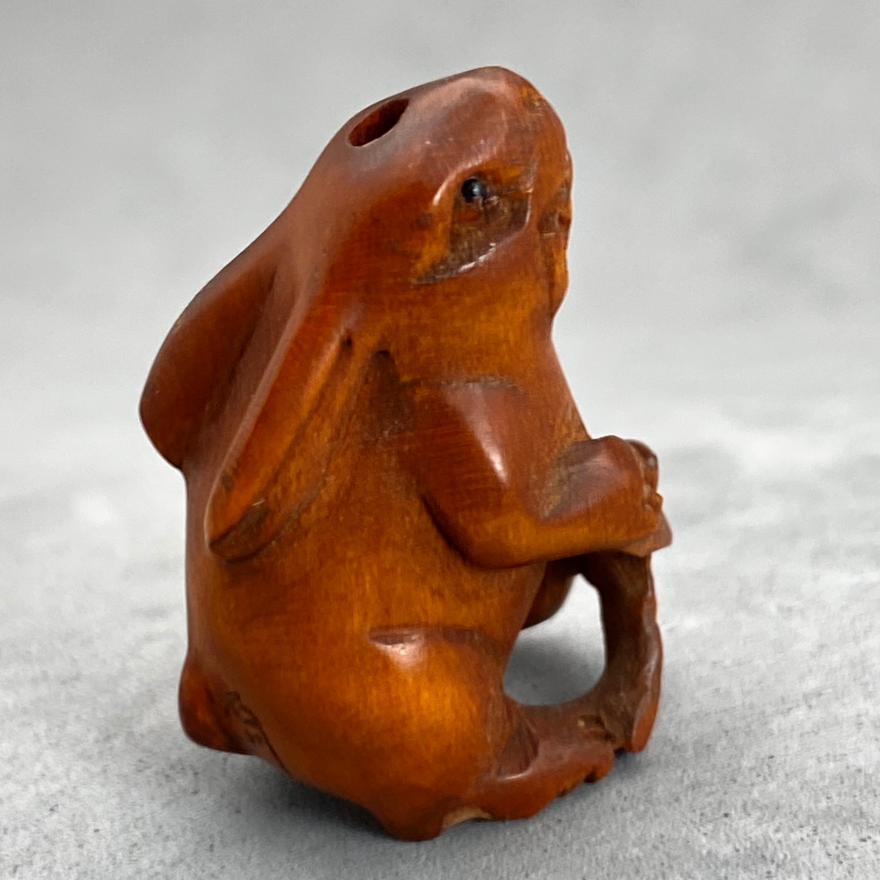 Boxwood Rabbit One Hand Carved Boxwood Ojime: Bunny Rabbit Hare Year of - Etsy