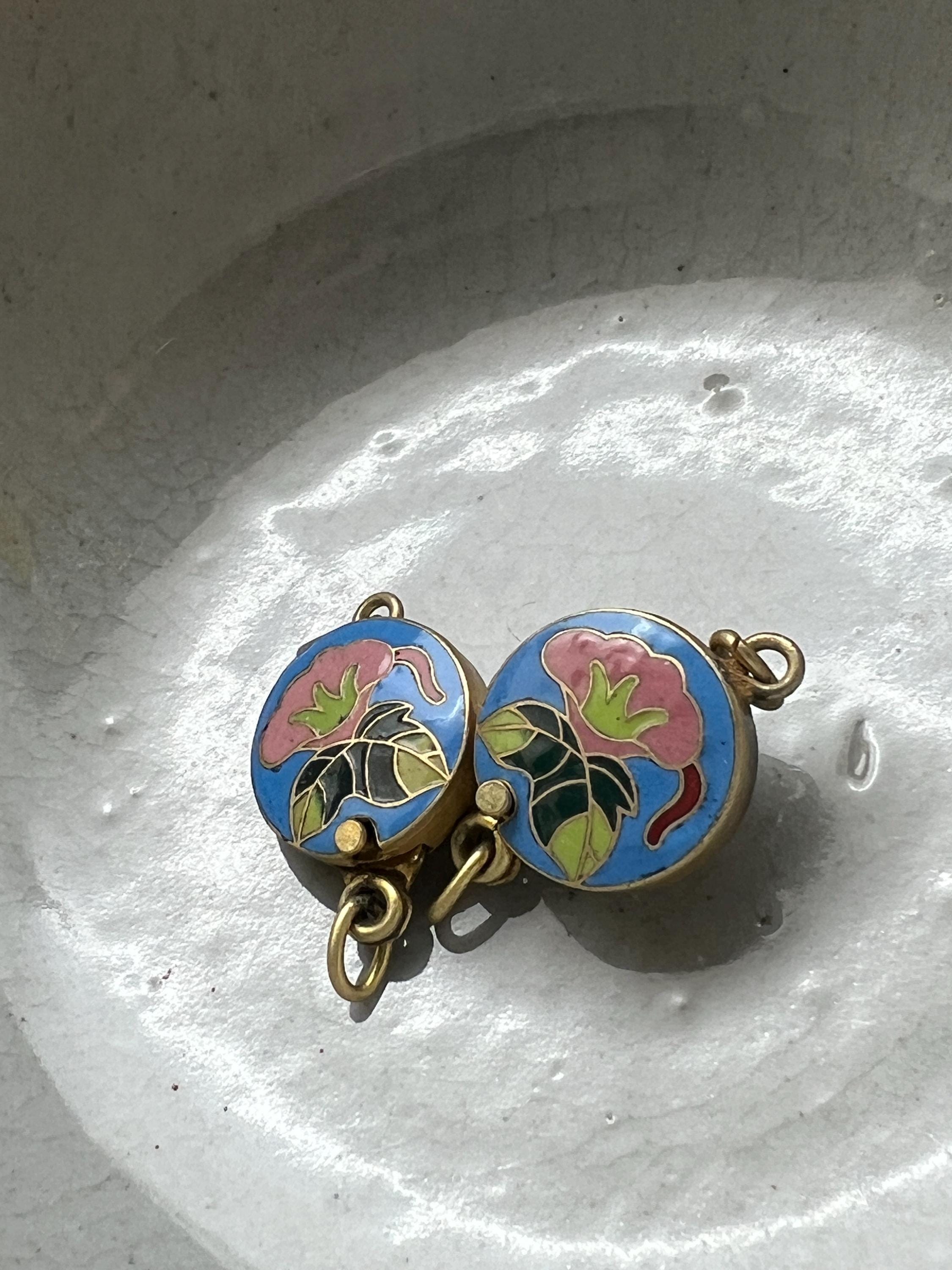 Set of 2 Vintage Black Cloisonné Chinese Hair Barrettes – Excellent Condition Vintage CHINESE CLOISONNE VASES (Pair) | eBay main image 4