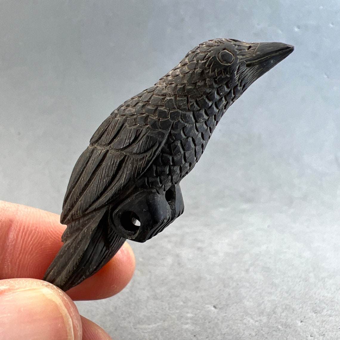 Dark Wood Carving: Dark Wood Carving of a Raven Black Wood - Etsy