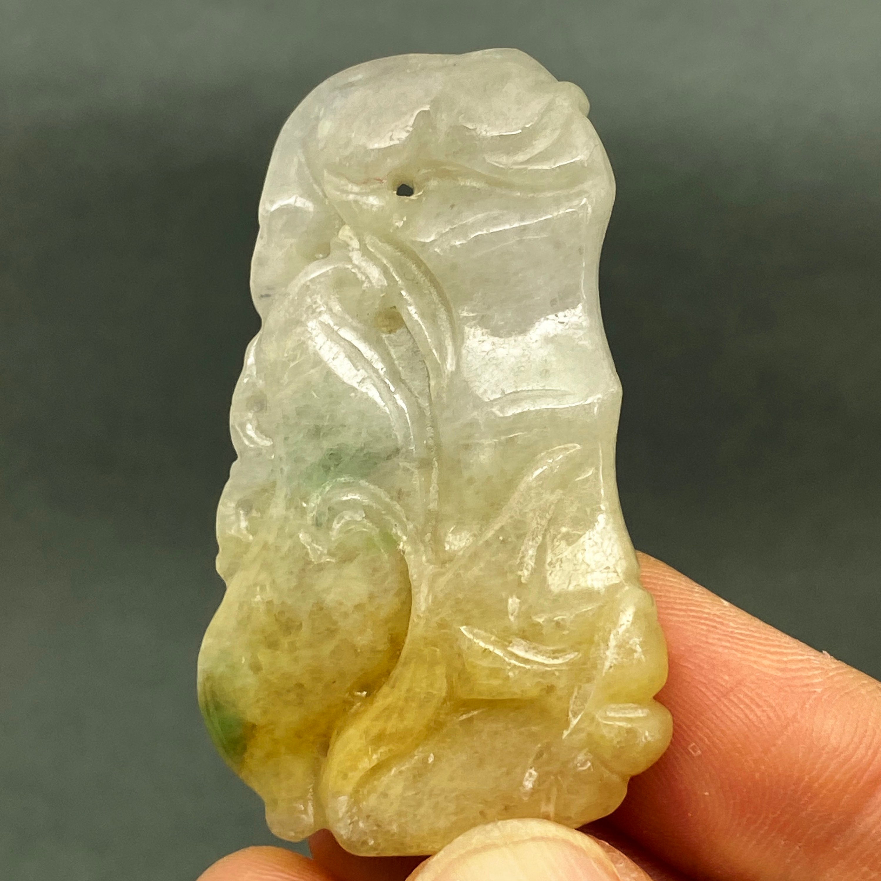 Estate Sale: Vintage Hand Carved Jadeite Pendant of Monkey and - Etsy