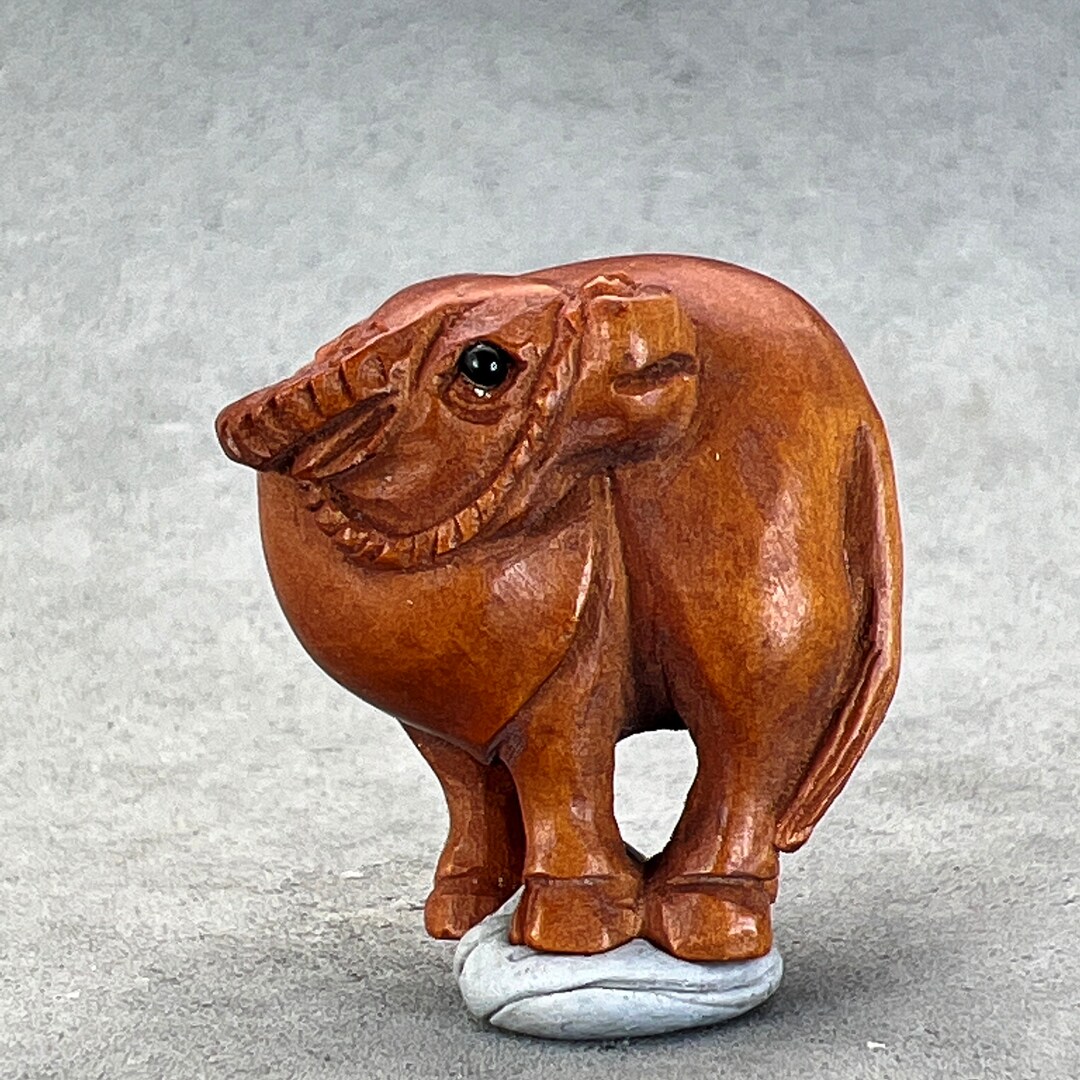 Oxgift Boxwood Ojime: Hand Carved Boxwood Ojime Ox Bead, Year of the Ox ...