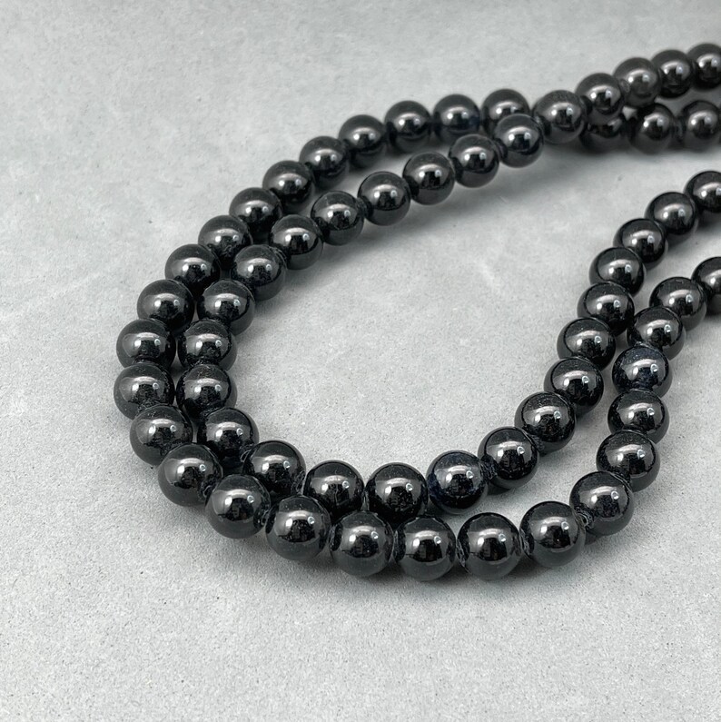 Beading essential: one strand of dyed black jade bead vintage jade bead dyed natural jadeite Dyed jade bead real stone bead