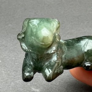Jade carving: One green jade charm of a ram, hand carved natural jadeite ram, symbol of prosperity, fei cui, natural color, year of the ram