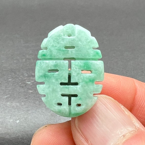 Hand carved jade charm: flowers, a symbol of tran… - image 4