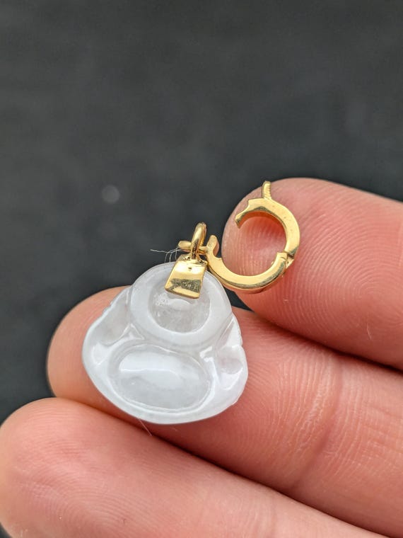 翡翠原石 仏陀カービング シルバー ペンダント トップ 翡翠原石仏陀