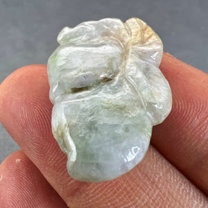 Jade carving: natural jade pendant, hand carved and polished, jade charm, natural color, Burmese jade, jadeite, fei cui, jade peach #82