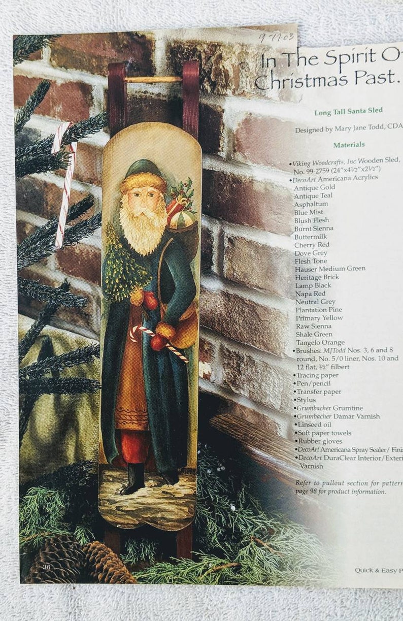 Mary Jane Todd CDA Santa Sled Pattern Etsy