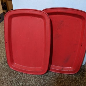 Red Metal Trays
