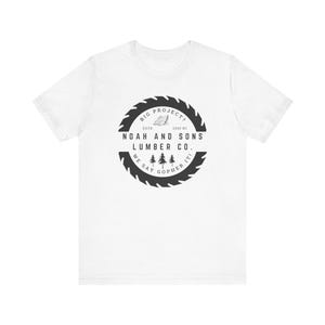 T-shirt drôle sur le thème de la Bible T-shirt à manches courtes en jersey Noah and Sons Lumber Co.
