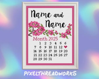 Wedding Blossoms - PERSONALIZED Cross Stitch *PDF PATTERN*