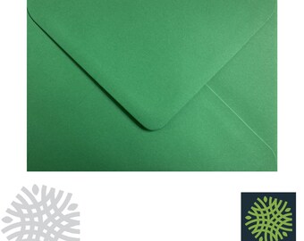 50 pack x C6 Xmas Green 100gsm Envelopes - 6 x 4" - 114 x 162mm - Premium Quality - Crafting, Cardmaking, Invites