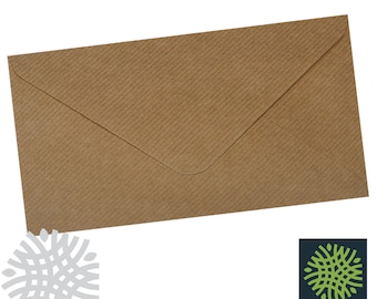 DL Brown Ribbed Kraft 100gsm Envelopes - 4 x 8" - 110 x 220mm - Premium Quality
