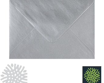 50 pack x C6 Metallic Silver 100gsm Envelopes - 6 x 4" - 114 x 162mm - Premium Quality - Crafting, Cardmaking, Invites