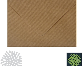 50 pack x C6 Brown Ribbed Kraft 100gsm Envelopes - 6 x 4" - 114 x 162mm - Premium Quality - Crafting, Cardmaking, Invites