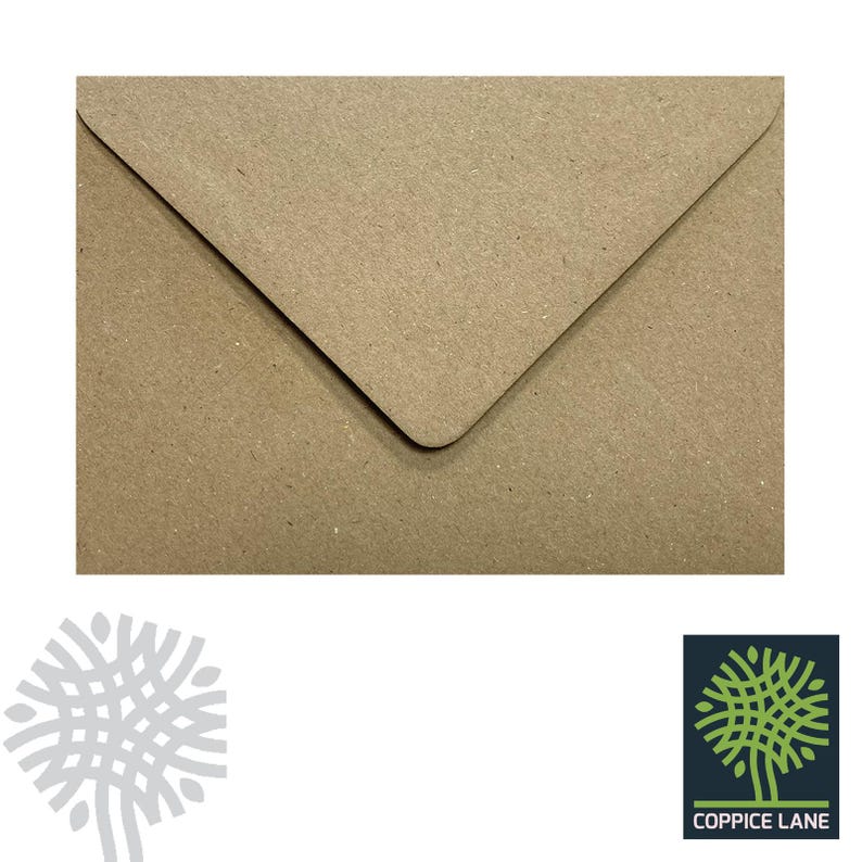 May include: A brown paper envelope with a textured surface. The envelope is made from recycled paper and is ideal for sending letters or cards.
