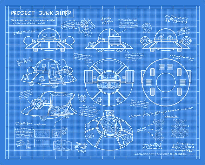 Чертеж летающей тарелки рик и морти