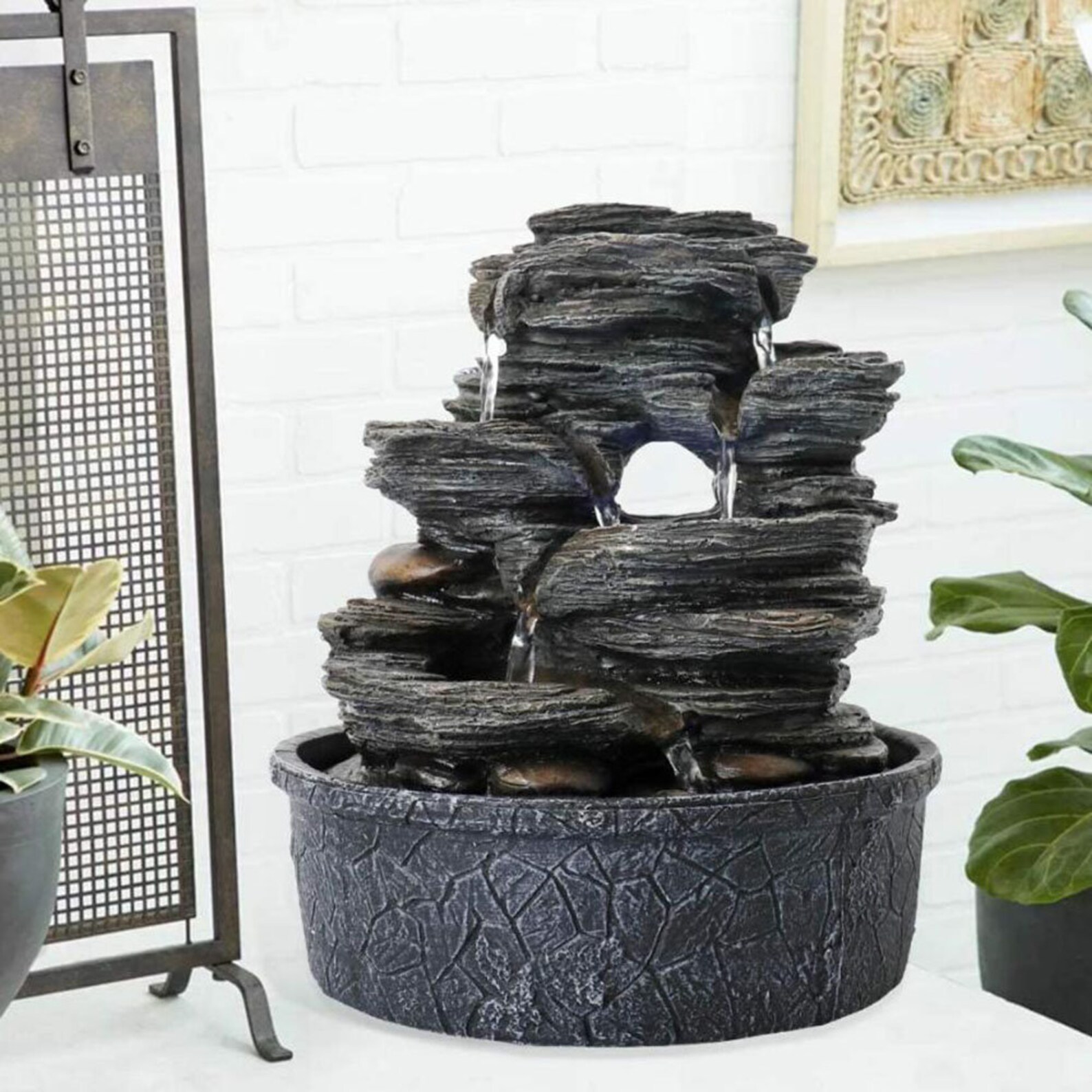 LED Lighted Tabletop Fountain 9.8 5Tiered 6 Water Flow Etsy