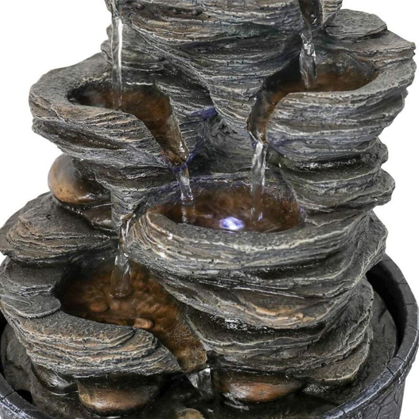 LED Lighted Tabletop Fountain 9.8 5Tiered 6 Water Flow Etsy