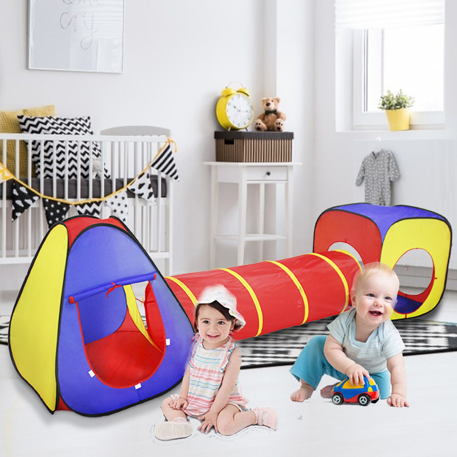 3 in 1 Childrens Pop Up Play Tent with Tunnel Etsy