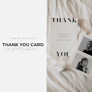 Fotografie Dankeschön Karten Vorlage | Canva Template | Bearbeitbare Karte | Business Template | Fotograf Vorlage | Fotograf Branding
