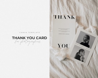 Photography Thank You Card Template | Canva Template | Editable Card | Business Template | Photographer Template | Photographer Branding