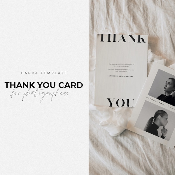 Photography Thank You Card Template | Canva Template | Editable Card | Business Template | Photographer Template | Photographer Branding