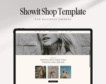 Showit Shop Template | Shopify Design | Shopping Page Add On Website Template | Ecommerce Store Design | Selling Digital Products