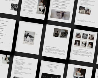 Minimal Wedding Photography Pricing Guide Template for Canva | Photographer Packages and Price List Template