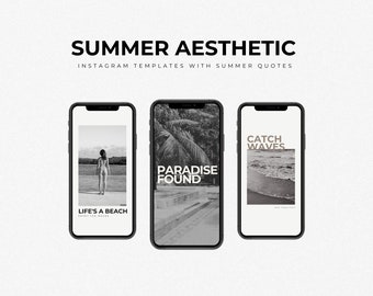 Summer Instagram Template for Entrepreneurs | Canva Pro | Instagram Stories | Brand Kit | Summer Quotes | Instagram Captions