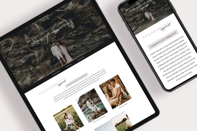 Wedding Photography Portfolio site Template Showit Etsy