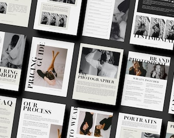 Modern Photography Pricing Template | Services and Pricing Template | Photography Packages and Pricing Guide | Price List Template