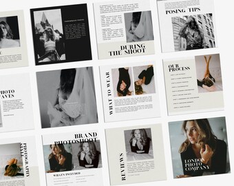 Photography Instagram Template | Photography Branding | Photography Marketing | Brand Kit | Social Media Bundle | Canva Template