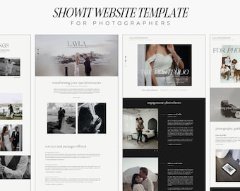 Showit Photography Website Template | Wedding Photographer Website | Online Portfolio Layout | Web Site Design | Custom Website
