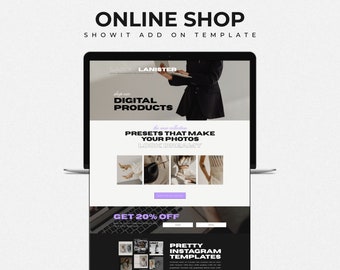 Online Shop Showit Template | Shopify Theme | Ecommerce Store | Web Site Design | Website Template | Course Creator