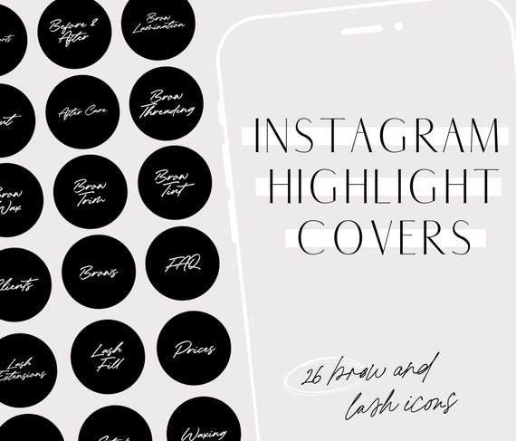 Brow and Lash Instagram Story Highlight Covers Beauty | Etsy