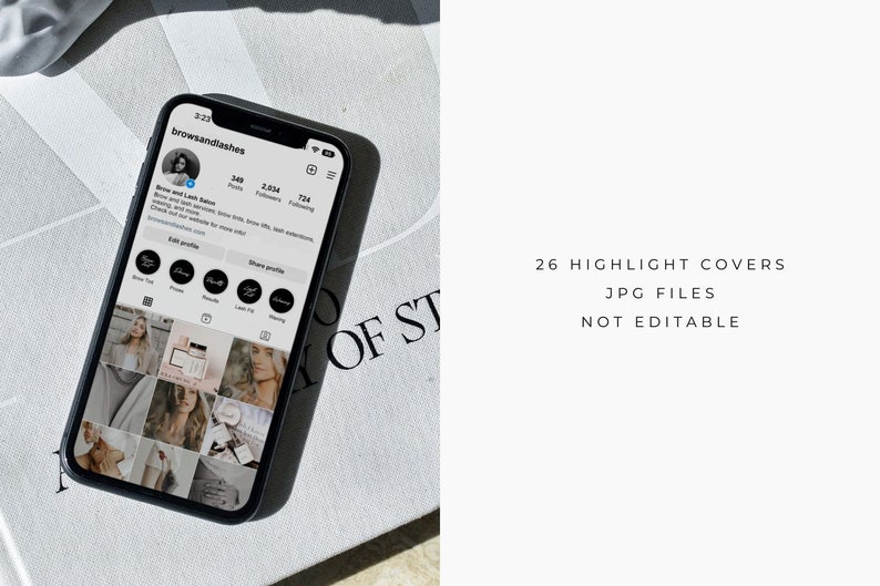 Instagram highlight covers for lash and brow techs