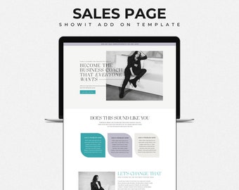 Showit Sales Page Template | Landing Page Add On | Sales Funnel