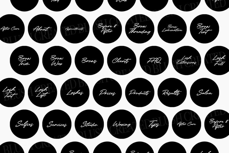 Instagram highlight covers for lash and brow techs