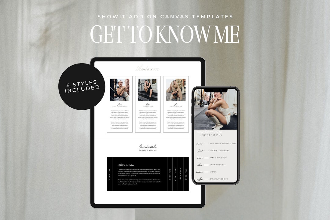 Get to Know Me Showit Add on Template | FAQ Showit Template | About the ...