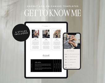Get to Know Me Showit Add On Template | FAQ Showit Template | About the Team | About Page | Landing Page | Website Template