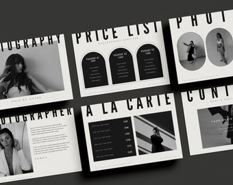 Modern Photography Pricing Template | Services and Pricing Template | Photography Packages and Pricing Guide | Price List Template