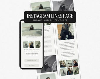 Instagram Link in Bio Template | Showit Template Add On Template | Instagram Landing Page | Fashion Blogger