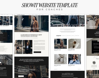 Showit Website Template for Coaches | Showit Template | Business Coach Website | Editorial Coaching Website Design | Sales Page Template