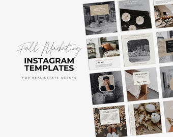 Fall Real Estate Templates | Real Estate Marketing | Fall Marketing Templates | Instagram Template | Canva Pro | Realtor Marketing