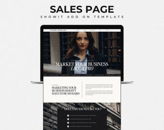 Showit Sales Page Template | Landing Page | Sales Funnel | Showit Template | Online Course