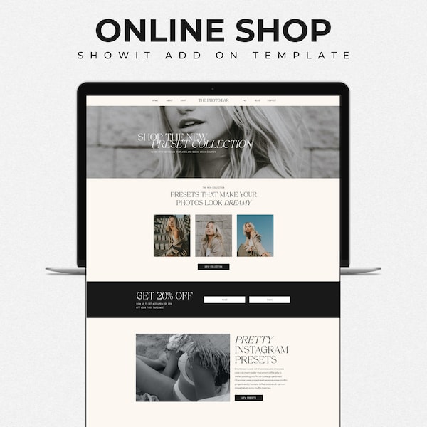 Online Shop Showit Template | Shopify Theme | Ecommerce Store | Web Site Design | Website Template | Showit Website Design