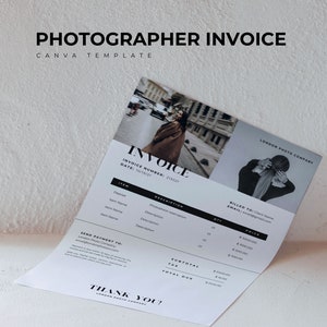 Fotografie Rechnungsvorlage | Canva Template | Anpassbare Rechnung | Geschäftsrechnung Vorlage | Bearbeitbare Rechnung | Druckbare Rechnung