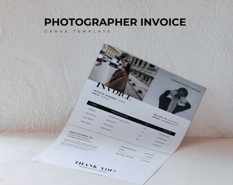 Photography Invoice Template | Canva Template | Customizable Invoice | Business Invoice Template | Editable Invoice | Printable Invoice