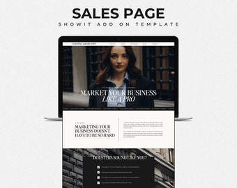 Showit Sales Page Template | Landing Page | Sales Funnel | Web Site Design | Showit Template | Online Course | Coaching Template