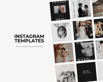 Wedding Photography Canva Instagram Template | Photography Business | Brand Kit Photography | Social Media Manager | Instagram Followers